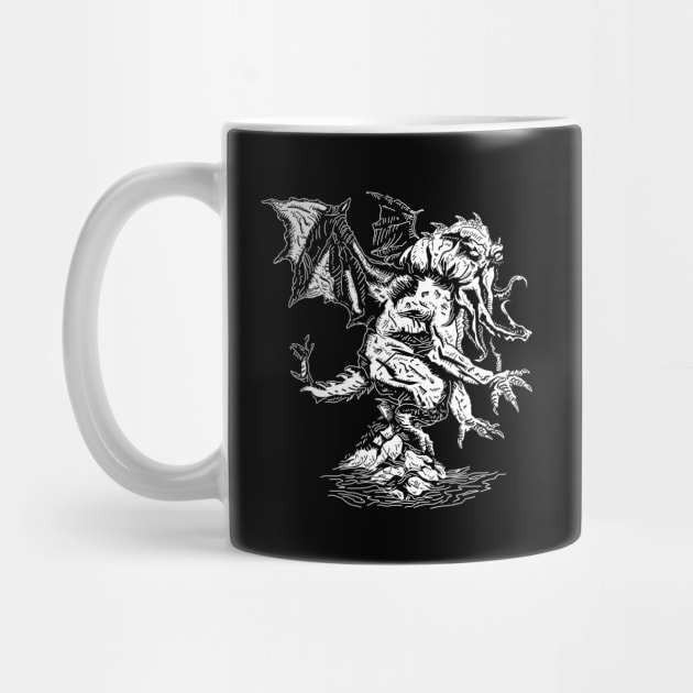 Cthulhu, Lovecraft, HEJK81, white by HEJK81